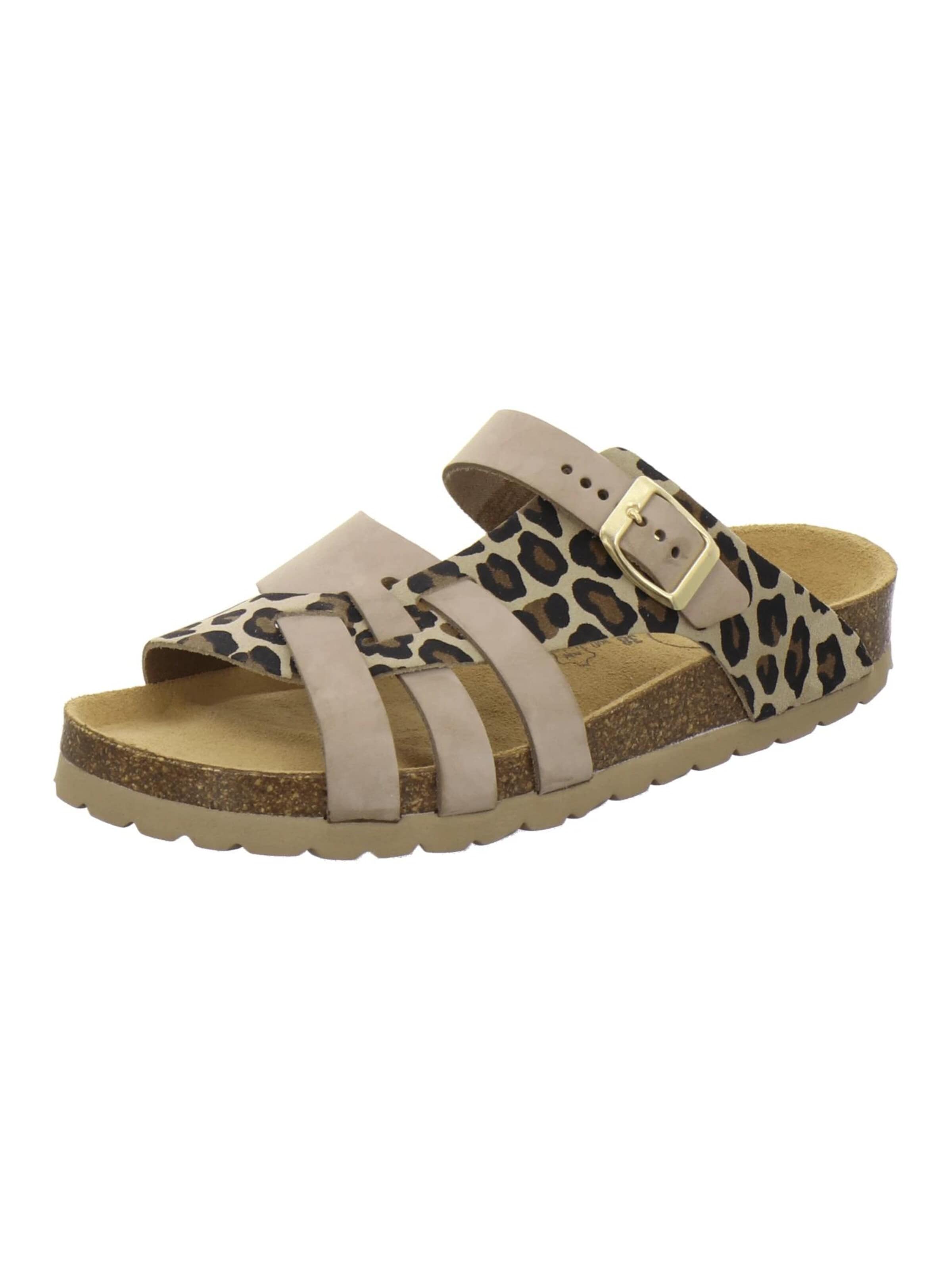 AFS-Schuhe Mules 'Pantoletten Damen Kralle leo-beige' in Beige: front