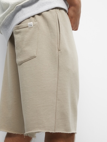 Pull&Bear Loosefit Kalhoty – béžová