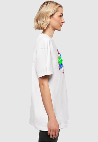 Merchcode Oversized shirt 'Color Splash Player' in Wit