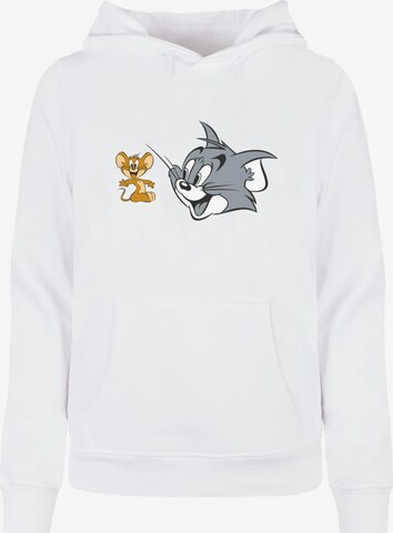 ABSOLUTE CULT Sweatshirt 'Tom And Jerry - Simple Heads' in White: front