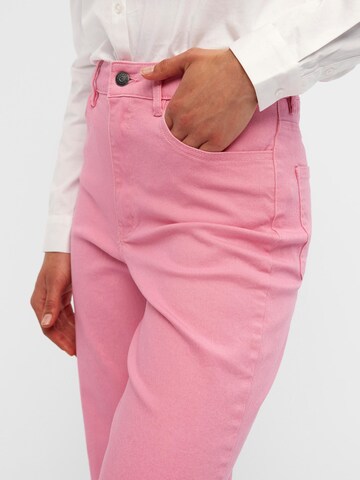 OBJECT Wide Leg Jeans 'Savannah' in Pink