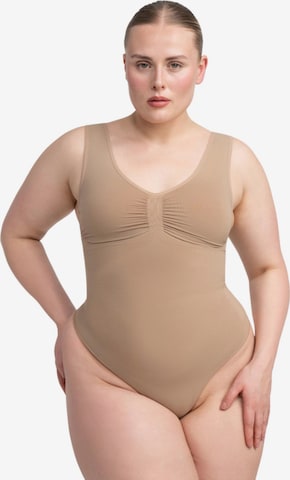 creamy Shaping Bodysuit in Beige: front