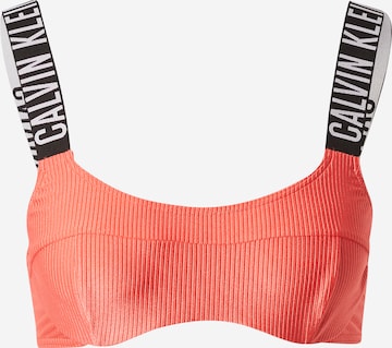 Calvin Klein Swimwear Bralette Bikini Top in Orange: front