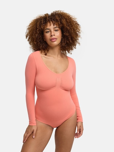 cfab Body modelant 'Bodysuit Sculpting Shapewear Longsleeve mit String' en S en corail, Vue avec produit