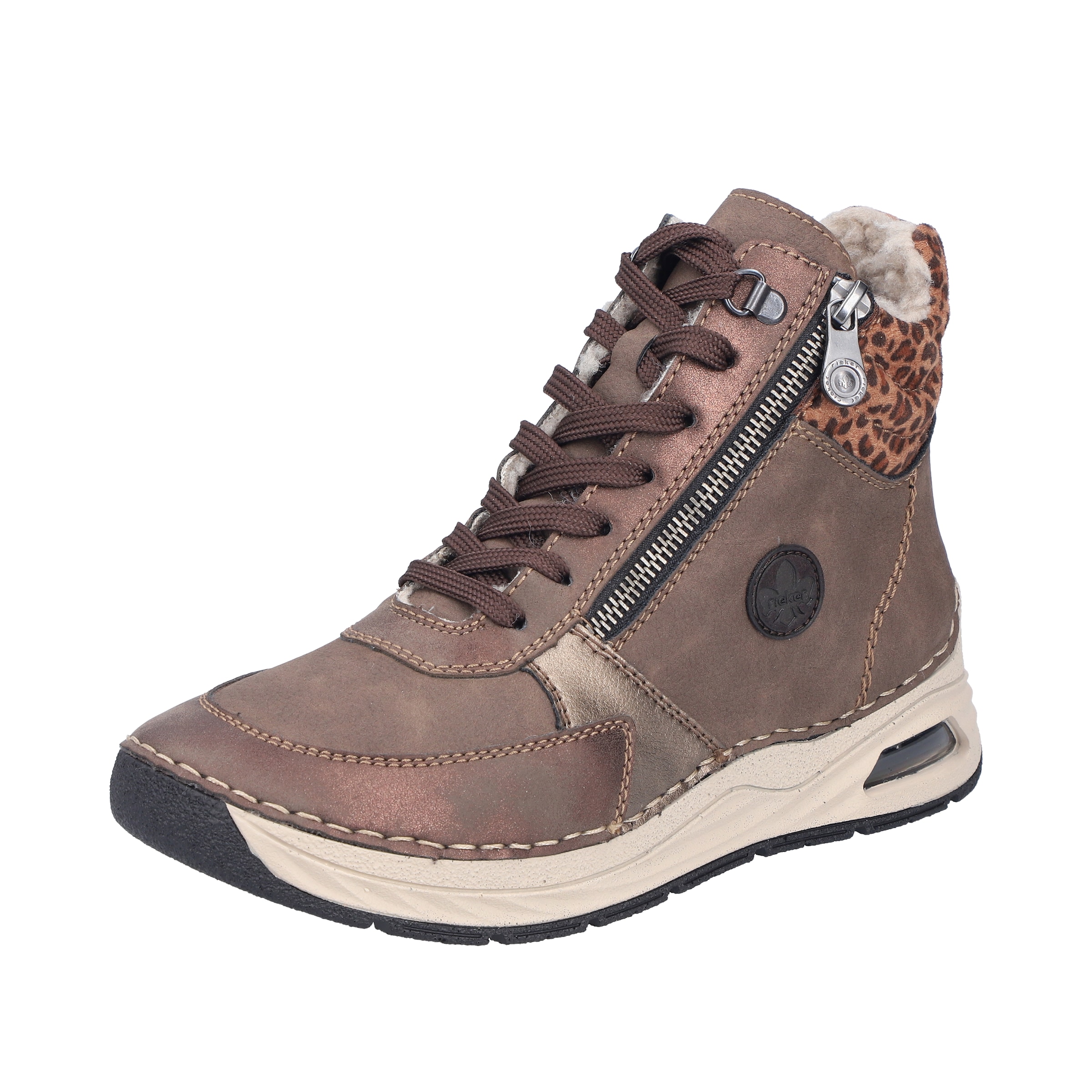 Bottes à lacets '44565' Rieker en marron : devant