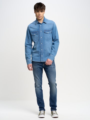 BIG STAR Regular fit Overhemd 'Chuck' in Blauw