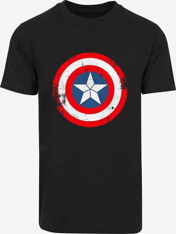 Maglietta 'Marvel Captain America Schild' di F4NT4STIC in nero: frontale