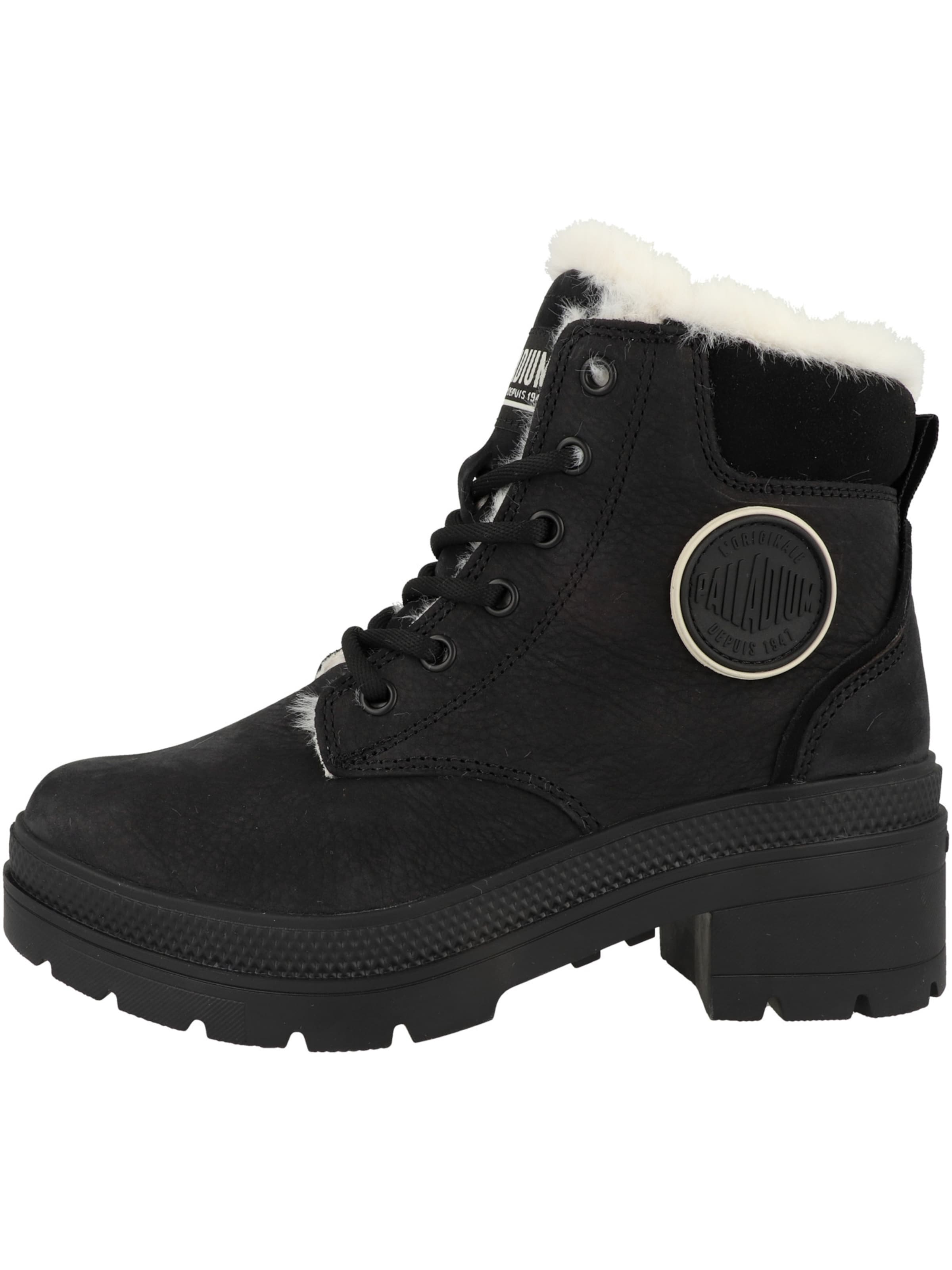 Stivale stringato &#x27;Pallarise&#x27; di Palladium in nero: frontale