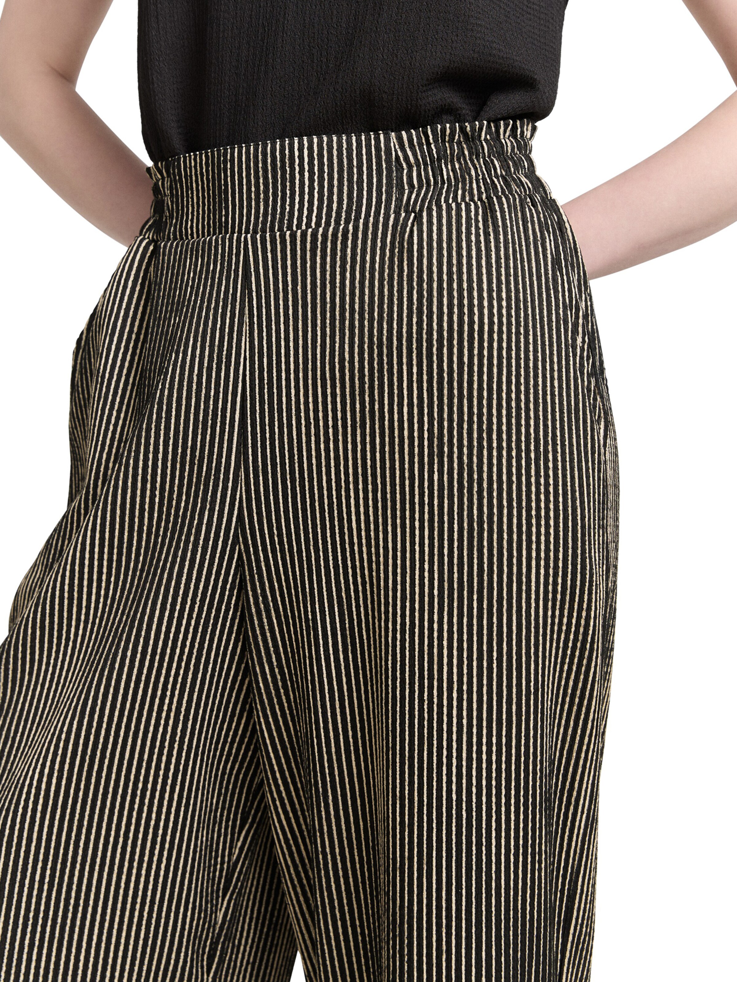 Wide leg Pantaloni di TOM TAILOR DENIM in nero