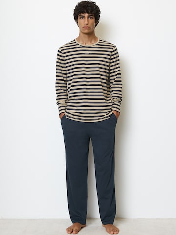 Marc O'Polo Pyjama lang ' Mix & Match Cotton ' in Beige: voorkant
