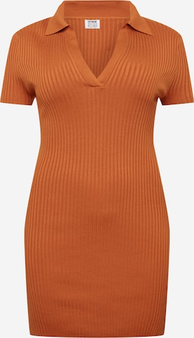 Cotton On Curve Gebreide jurk in Oranje: voorkant