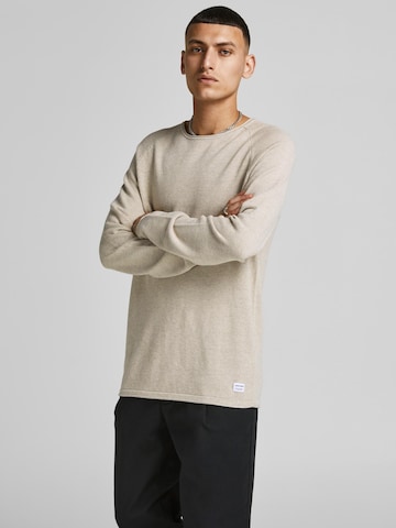 Regular fit Pullover 'Hill' di JACK & JONES in beige: frontale