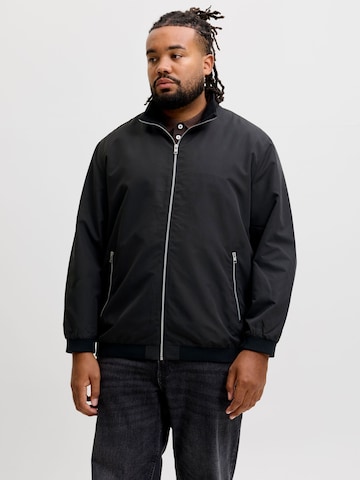 Jack & Jones Plus Преходно яке 'JJERush' в черно: отпред
