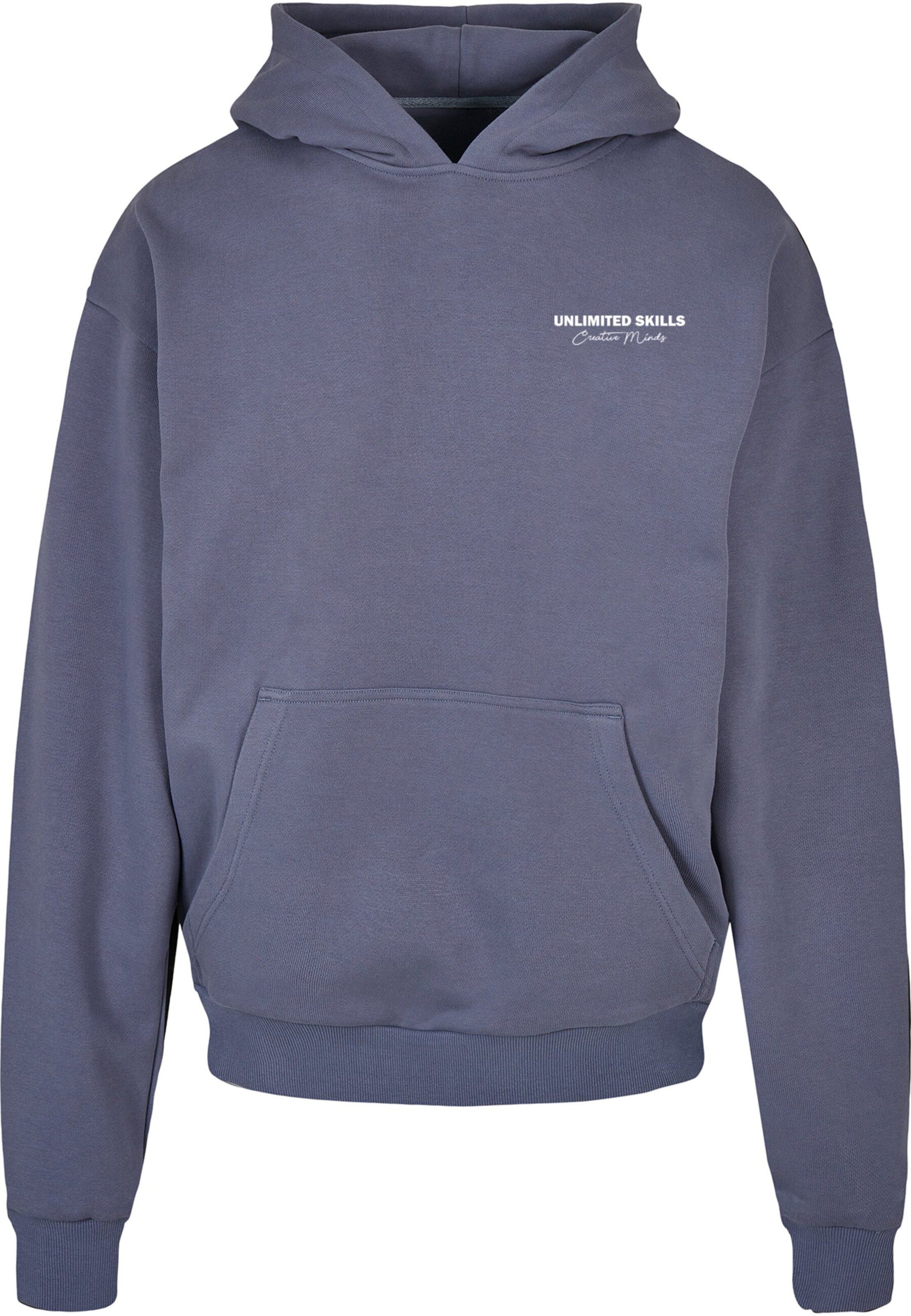 Merchcode Sweatshirt 'Unlimited Skills' in Blauw: voorkant