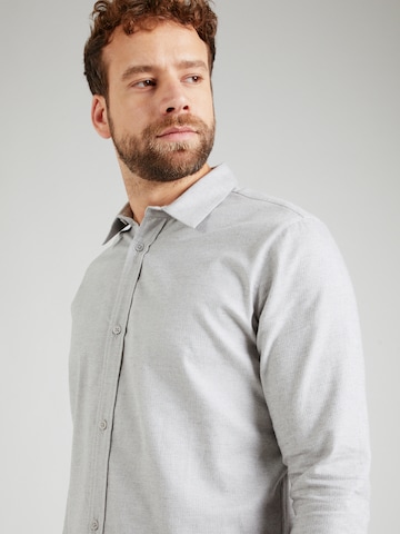 ABOUT YOU x Kevin Trapp Regular fit Button Up Shirt 'Hauke' in Grey