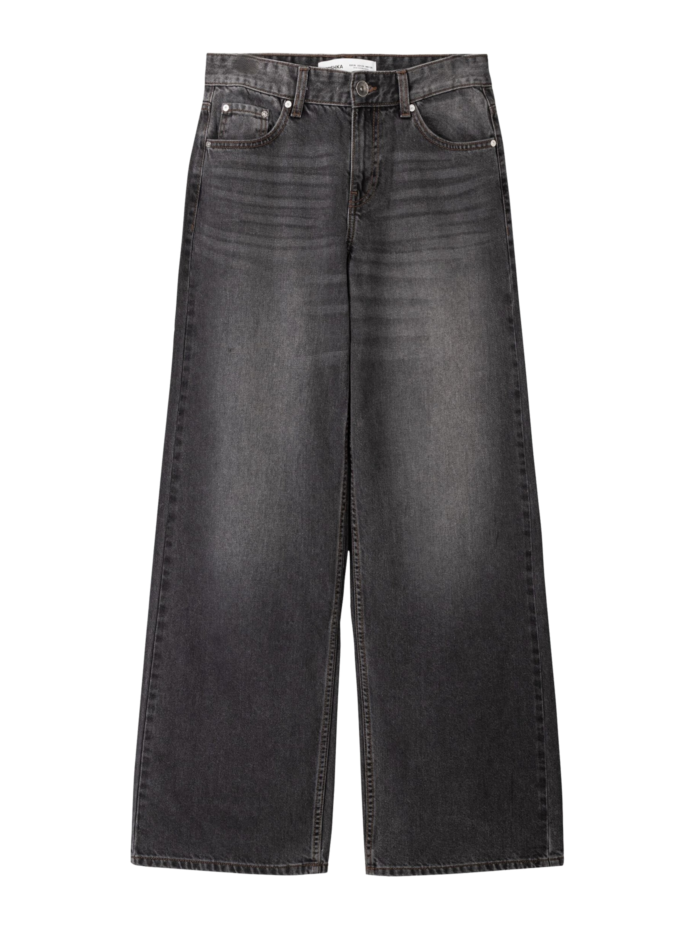 Bershka Džíny – šedá: přední strana