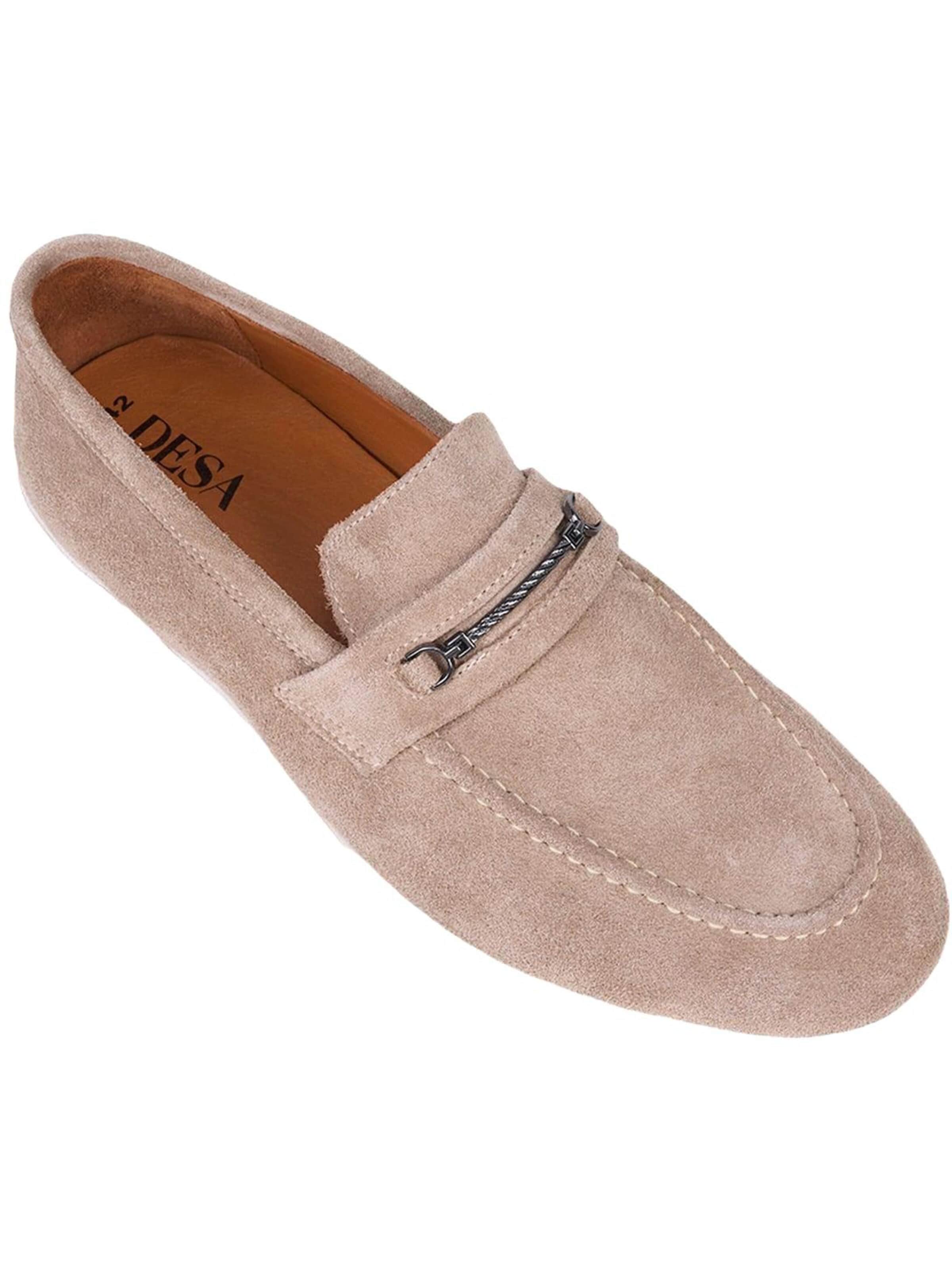 Mocassin 'DESA Herren-Wildlederslipper mit Metalldetails' Desa en beige : devant