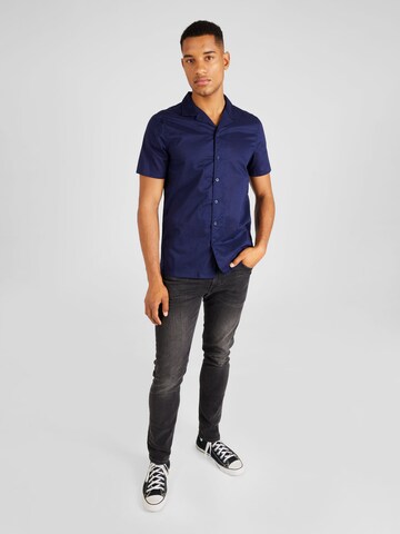 BURTON MENSWEAR LONDON Regular fit Button Up Shirt in Blue