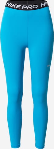 NIKE Skinny Sportbroek in Blauw: voorkant