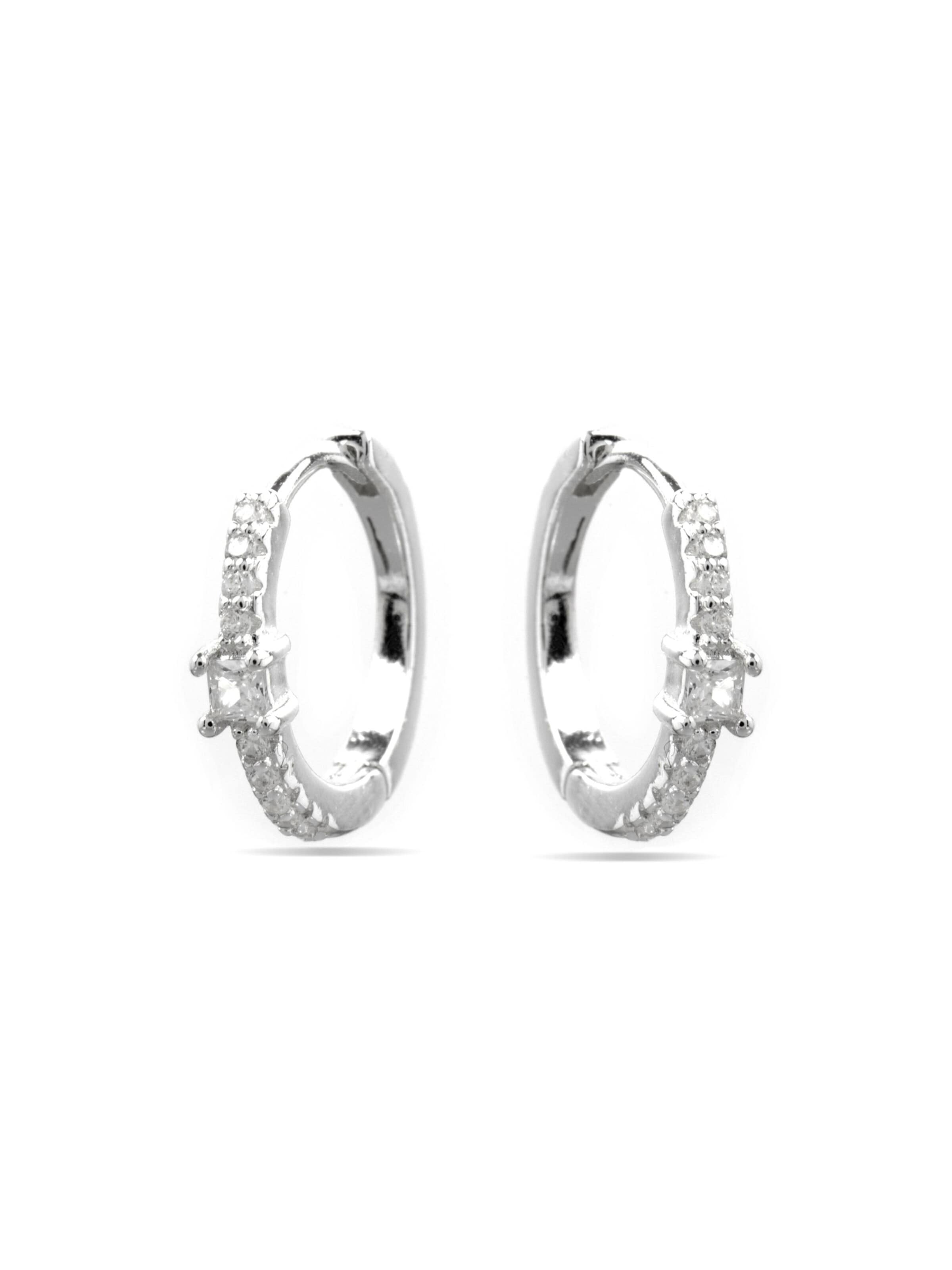Boucles d'oreilles 'Duia' Luxenter en argent : devant