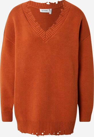 WEEKDAY Oversized Sweater 'Sugar' in Orange: front