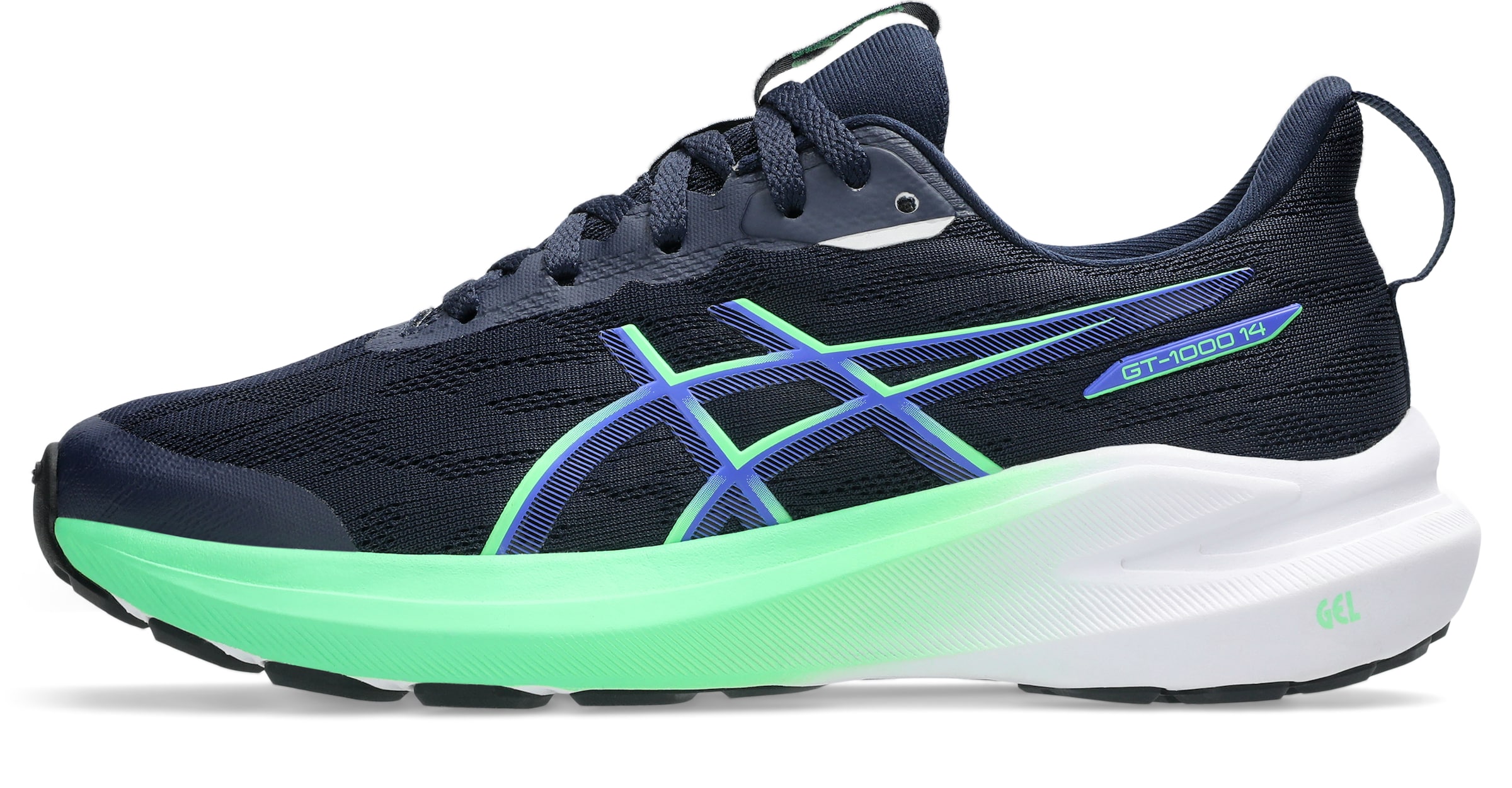 ASICS Laufschuh 'GT-1000 14' in indigo / nachtblau / limette, Produktansicht