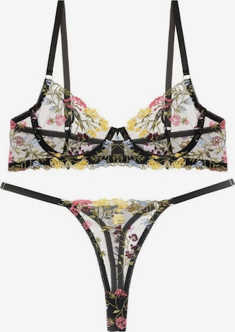Orchibelle Balconette Underwear Sets 'Dayana' in Black: front