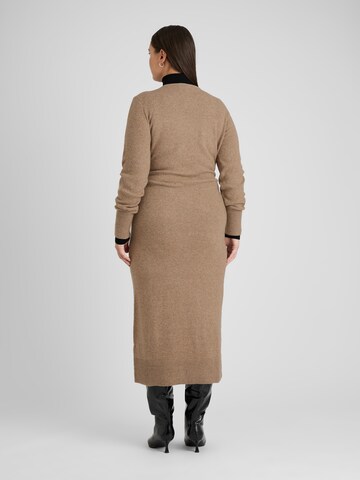 Guido Maria Kretschmer Curvy Gebreide jurk 'Deborah' in Beige