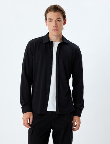 Koton Regular fit Button Up Shirt in Black: front