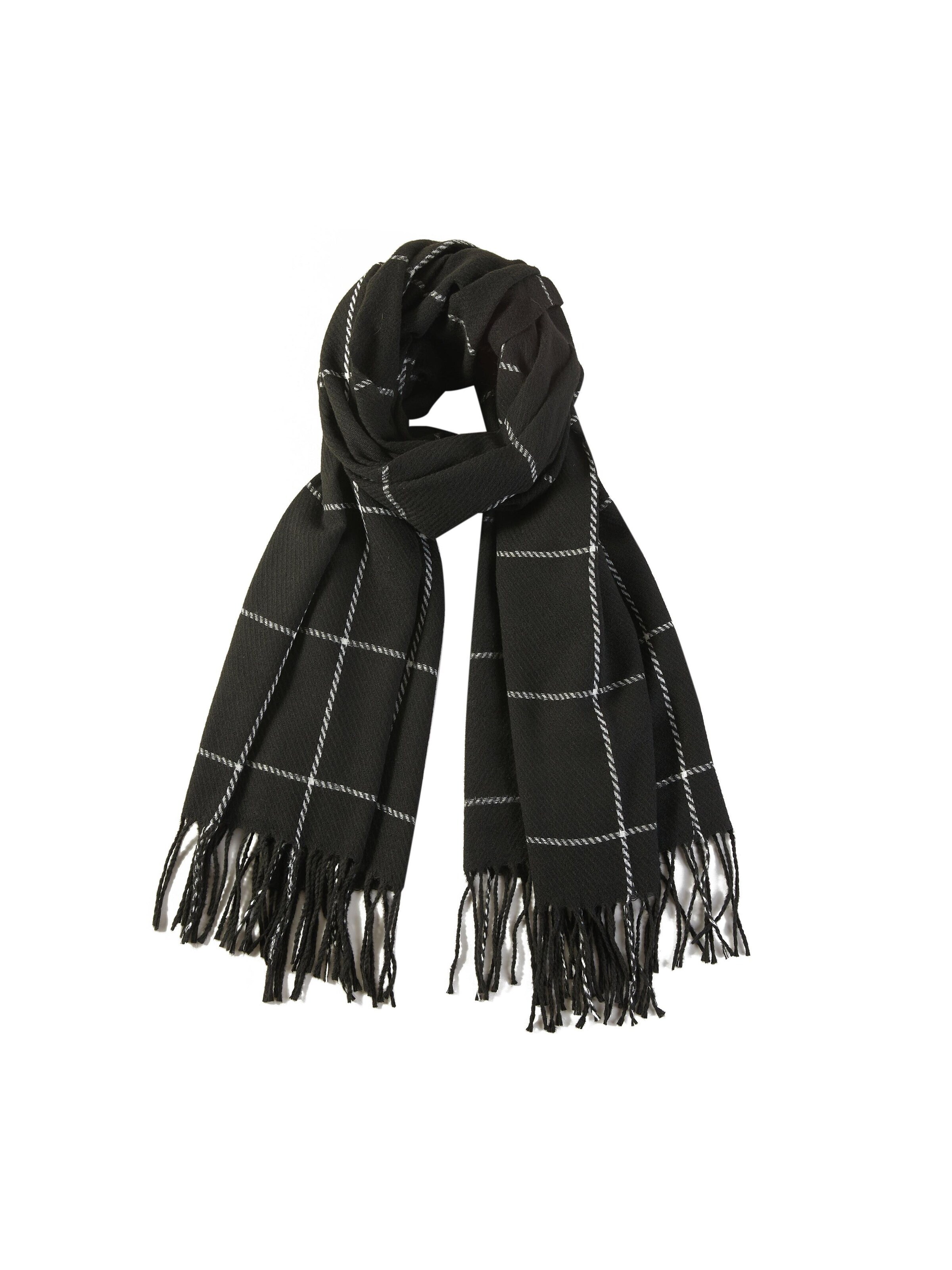 alberto cabale Scarf 'Line' in Black: front