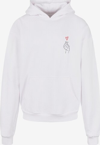 Merchcode Sweatshirt 'K Heart' in Wit: voorkant