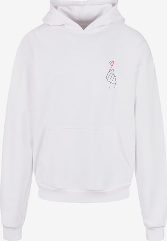 Merchcode Sweatshirt 'K Heart' in Wit: voorkant
