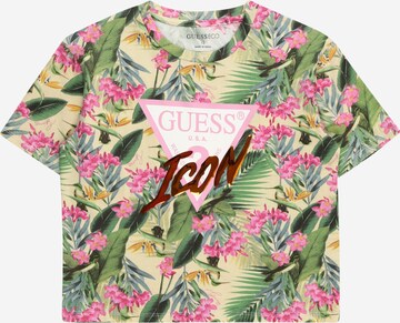 T-Shirt GUESS en vert : devant