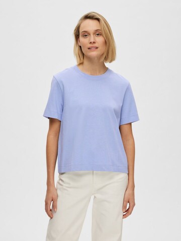 T-shirt SELECTED FEMME en bleu : devant