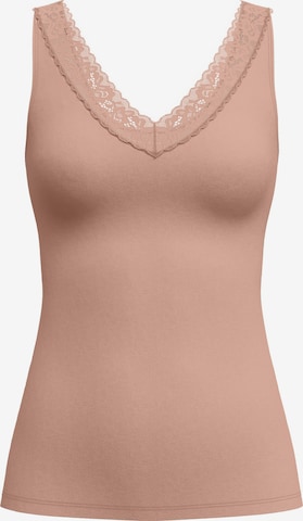 CALIDA Undershirt 'Natural Comfort Lace' in Beige: front