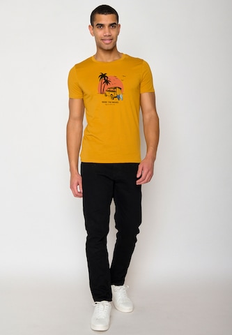 T-Shirt 'Nature Car Surf' GREENBOMB en jaune
