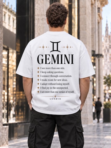 LUNØIR Studio Póló 'Zodiac - Gemini' - fehér