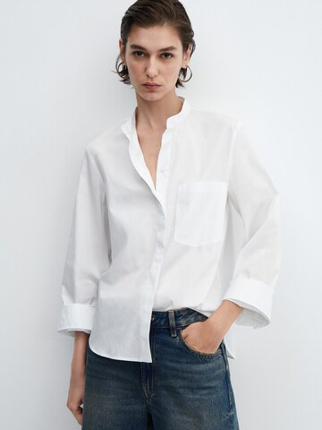 MANGO Blouse 'LUCAS' in Wit: voorkant