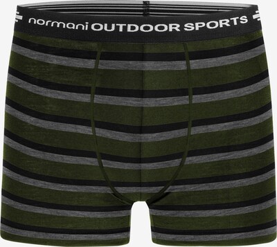 normani Sportunterhose 'Adelaide' in grau / dunkelgrün / schwarz / weiß, Produktansicht