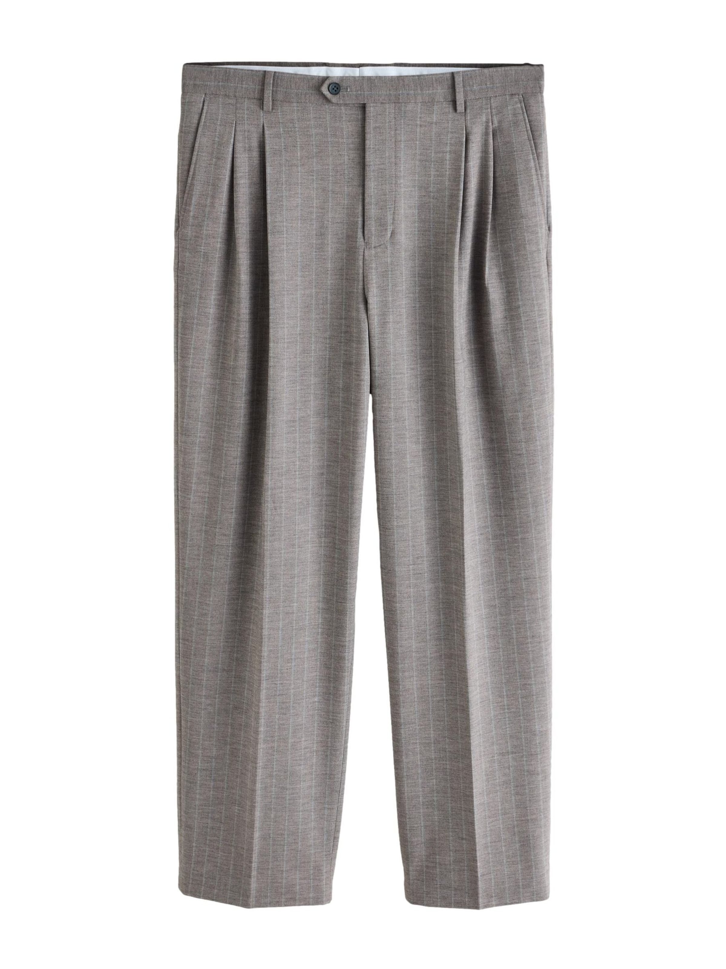 Next Pantalon à plis en beige / marron chiné, Vue avec produit