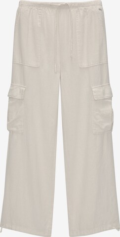 Pull&Bear Wide Leg Cargobukser i beige: forside