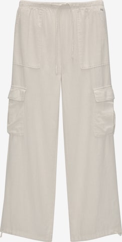 Pull&Bear Wide Leg Hose in Beige: predná strana