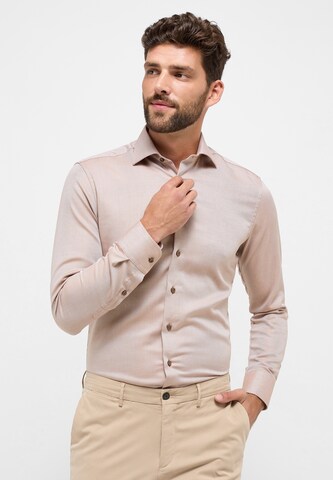 ETERNA Slim fit Zakelijk overhemd in Bruin: voorkant