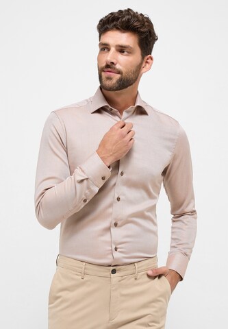 ETERNA Slim fit Business Shirt in Brown: front