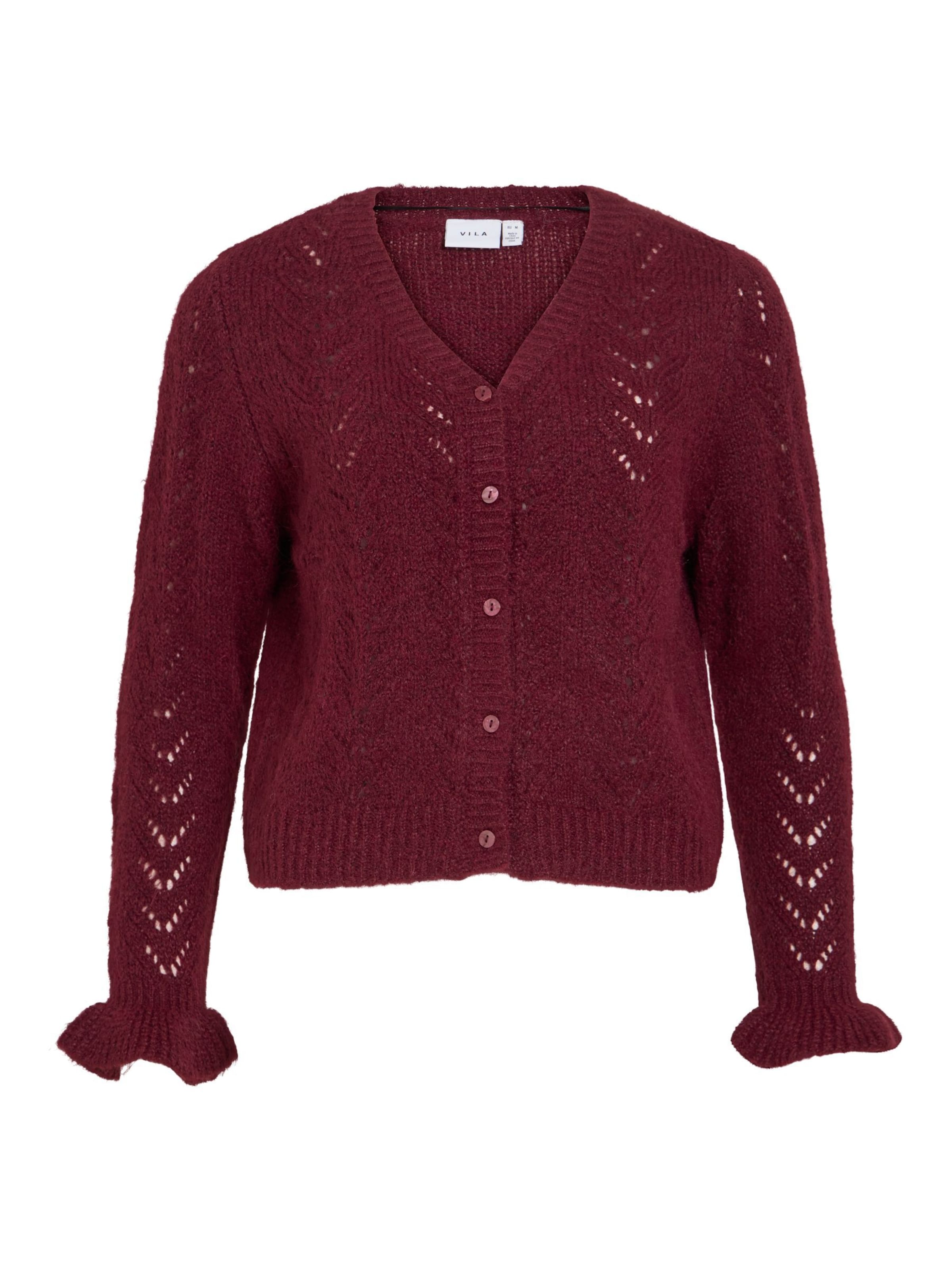 VILA Knit cardigan 'DANNA' in Red: front