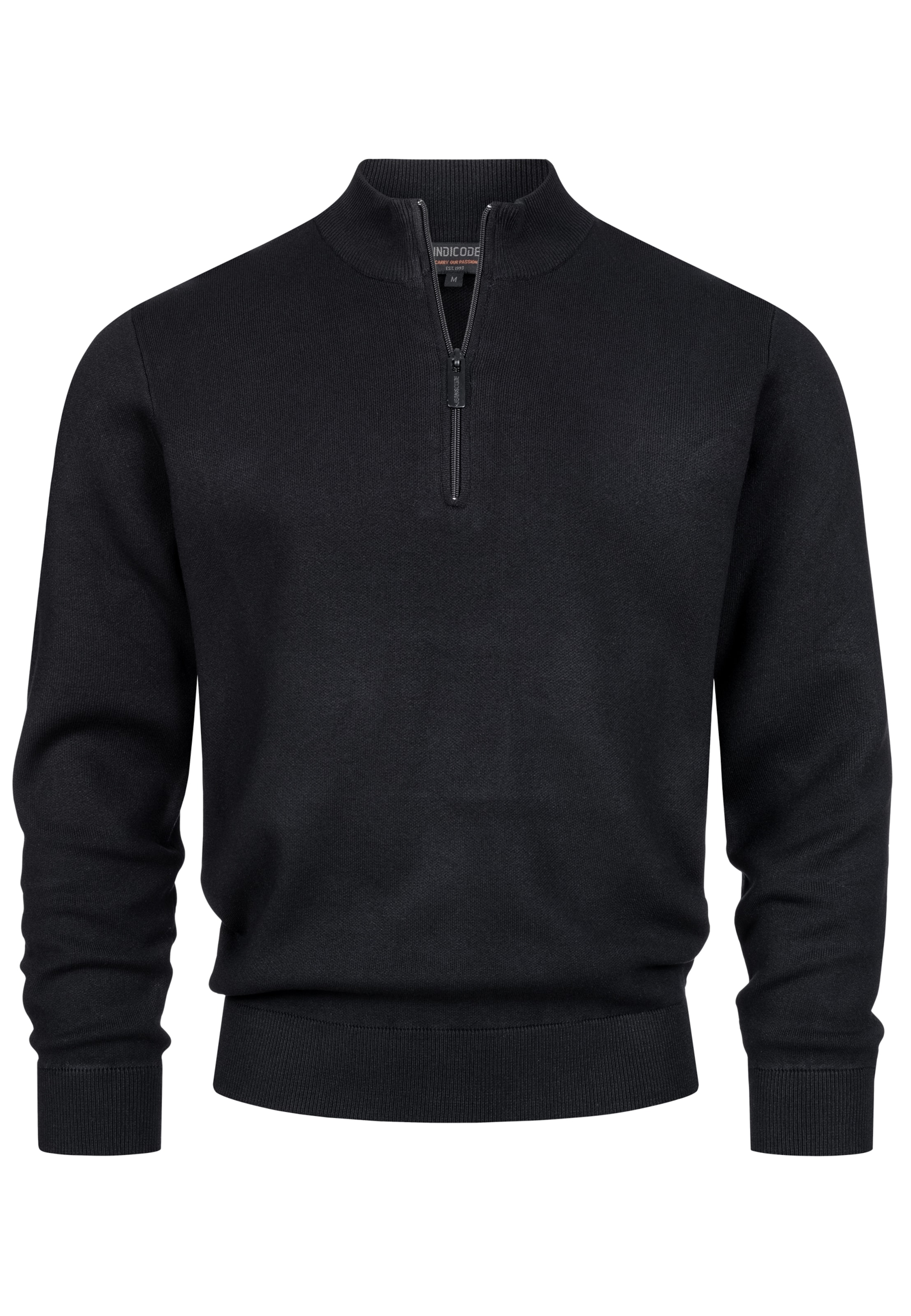 INDICODE JEANS Sweater 'Lukas' in Black: front