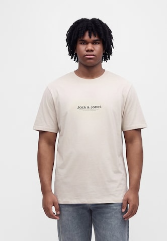 Jack & Jones Plus Majica 'JJVESTERBRO' | bež barva: sprednja stran
