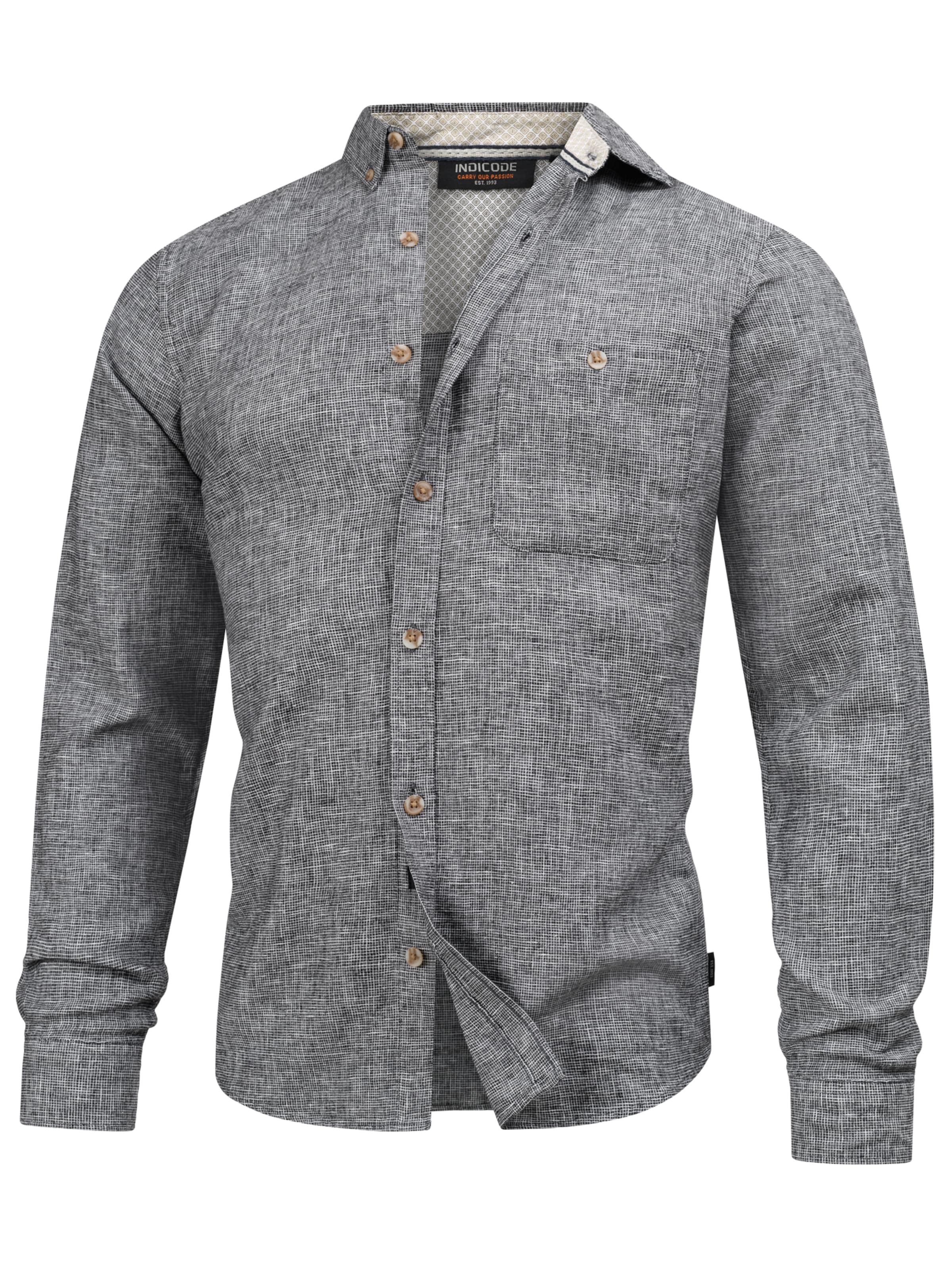 INDICODE JEANS Button Up Shirt in Grey: front