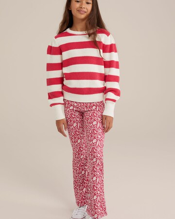 WE Fashion Flared Hose in Pink