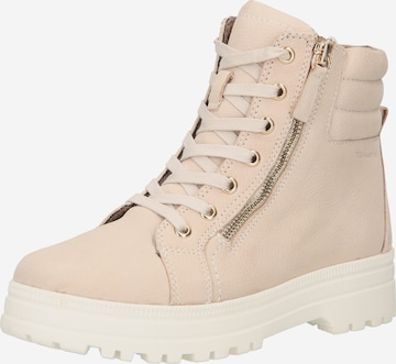 Tamaris Comfort Schnürstiefelette in Beige: predná strana